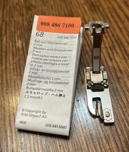 Original Bernina 2 mm Rolle und Schale Sämmer Fuß #68 neuer Stil mit Handbuch schneller Versand - Bild 1 von 7