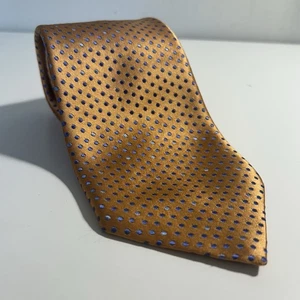 Vintage Charvet Tie 100% Silk Mens Orange Blue Polkadots France Geometric 58” - Picture 1 of 6