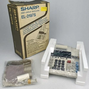 NOS Vintage SHARP Electronic 12-Digit Print Display Desktop Calculator EL-2197S - Picture 1 of 9