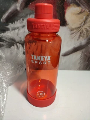 Takeya 32 oz. Botella Plástica Color Naranja Rojo Foto 1 de 4