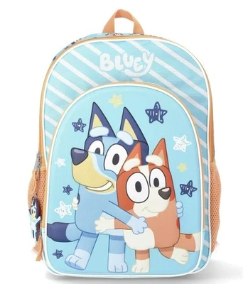 BBC Bluey & Bingo 17" Light-Up Stars and Stripes Backpack Mint/Blue Brand New