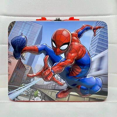Marvel Spiderman Collectible Storage Tin Lunchbox  Red, Blue, White (Box Only) - Image 1 of 4