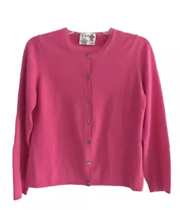 Turnbull and Asser Crewneck Cashmere Sweater Womens Size M Pink Button Front - Picture 1 of 10