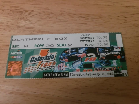 Nascar 2000 Daytona International Speedway Twin 125's Ticket B Elliott/R RuddWin Cover