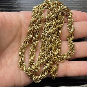 Fashion Gold Tone Thick Twisted Cable Rope Chain Necklace 29" 8mm Wide Unisex - Picture 1 of 4