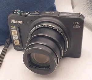 Nikon COOLPIX S9700 16.0MP Digital Camera Black 30x Zoom SD-card 1gb - Picture 1 of 20