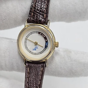 Vintage Conrail Womens Wrist Watch New Battery Gold Tone Train Seconds Hand - Picture 1 of 8