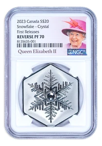 2023 Canada Silver Snowflake Crystal NGC Reverse PF70 - First Hexagonal Coin! - Picture 1 of 2