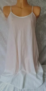 Ladies White/Ivory Semi sheer Cotton Mix Linen Chemise Nightdress Cool UK 8 BNWT - Picture 1 of 7