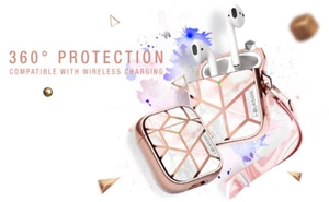i-Blason Stylish Case for Apple AirPods 1st/2nd, 360° Full Body Cover with Strap - Picture 1 of 34