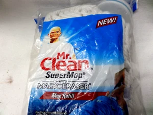 1 X Mr Clean Magic Eraser Cotton Super Mop Head Refill Machine Washable - Picture 1 of 4