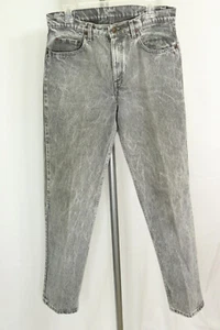 Levis 506 Vintage Men's 34x34 (33x34) Gray Acid Washed Denim Jeans Made in USA - Picture 1 of 11