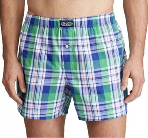 NWT Mens Small (28-30") Green Plaid Polo Ralph Lauren Woven Boxer 100% Cotton - Picture 1 of 6