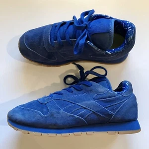 Reebok Classic Boys Suede Nylon Sneaker Shoes, Size 2C Blue - Picture 1 of 8
