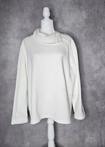 Blair Damen Größe 2XL Split Cowl Neck Knopf Akzente Pullover warmes Shirt - Bild 1 von 7