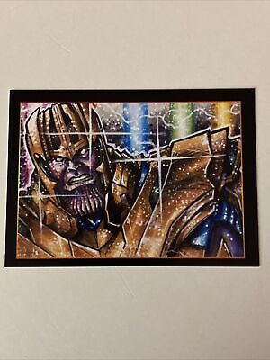 THANOS INFINITY GAUNTLET Sketch Card Print 001 Signed By Chris McJunkin • 19.83£