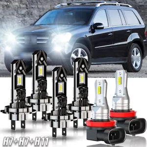 Combo de faros LED y antiniebla H7+H7+H11 para Mercedes Benz GL450 2007-2012 - Imagen 1 de 14