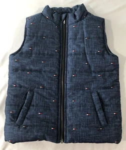 Boys Sz 5 Puffer Vest Tommy Hilfiger Denim Blue Logo Jacket Zipper Warm Layer - Picture 1 of 12