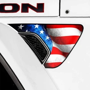 Fits 2018-2025 Jeep JL Wrangler JT Gladiator Fender Vent Decals American Flag US - Picture 1 of 1