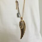 Fifth Avenue Collection Fac Necklace “free As A Bird” Gold Tone Wing Pendant 32”