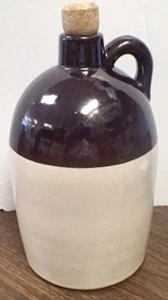 Vintage Roseville RRP Co. USA Pottery Stoneware Whiskey Liquor Jug 9" W/ Cork - Picture 1 of 6
