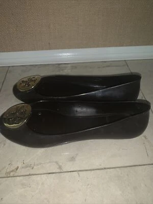 Pisos de ballet Tory Burch marrón dorado de silicona talla 7 Foto 1 de 4
