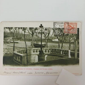 Antica Cartolina Castellammare Di Stabia Fontana Dell' Acqua Acidula Viaggiata - Bild 1 von 2