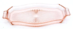 Vintage Rouge Pink Depression Ära Glas Waschtisch Tablett Parfüm Display Deko Tiffin - Bild 1 von 3