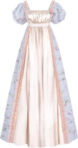 Regency Dress Women Empire Waist Regency Costume Victorian Luxurious Satin - Picture 1 of 5