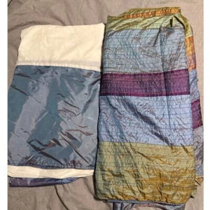 Wamsutta Silky Stripe Queen Duvet Cover and bed skirt set  - Picture 1 of 7