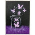 ACEO ORIGINAL PAINTING Mini Collectible Art Card Natural Miracle Butterflies