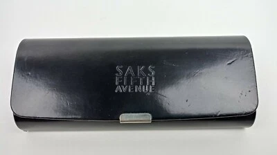 Saks Fifth Avenue Eyeglasses Case Hard Shell Button Snap Blk Sunglasses Carrier  - Image 1 of 4