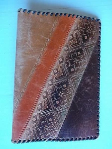 Decorative leather pocket book with Latvian design, (5" x 7") - Picture 1 of 4