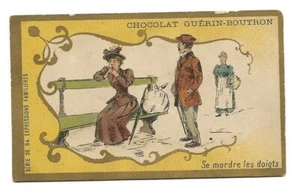 Se mordre les doigts - - Chromo Chocolat Guérin Boutron - Trade card - Imagen 1 de 2