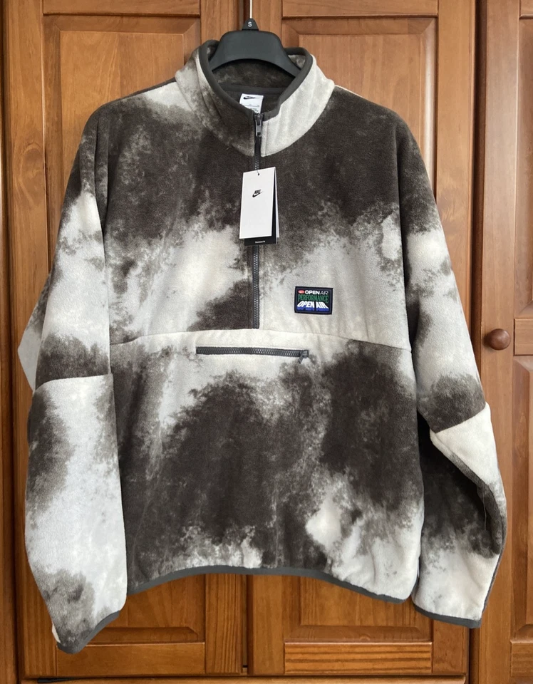 Nike Club Men L Open Air 1/2-Zip Pullover Long Sleeve Top HV4628-254 Ash Phantom