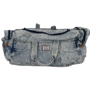 Bolso de Lona Vaquero Lavado Ácido Shane Jeans De Colección 25x9x10 Bolso de Viaje Gimnasio Años 80 - Imagen 1 de 11