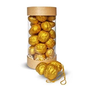 Set of 24 Handmade Golden Walnut Christmas Tree Ornament - Elegant Handmade H... - Picture 1 of 7