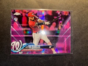 2018 Topps Chrome Rookie Victor Robles Seattle Mariners: Pink Refractor - Picture 1 of 2