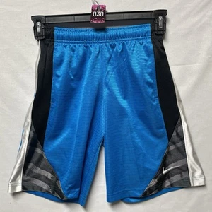 Nike Basketball Shorts Herren klein blau glänzend lang sportlich Swoosh Kordelzug - Bild 1 von 10