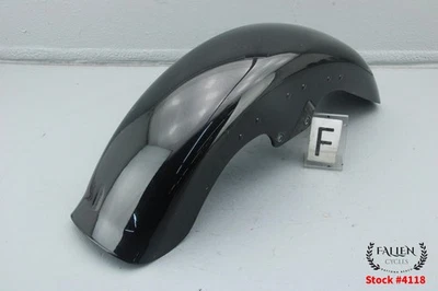 2000 Harley Softail Fatboy Front Fender GLOSS BLACK FLAKE #4118 - Image 1 of 4