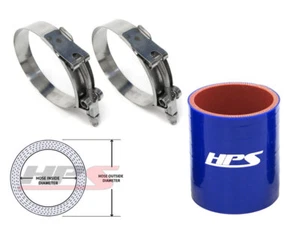 HPS 3.75" 95mm 4-Ply Silicone Intercooler Coupler Hose BLUE + T-Bolt Clamps - Imagen 1 de 1