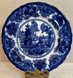 2 Fairy Villas Flow Blue 7-3/4"" Salad/Bread Plates W. Adams Co. England c.1900 - Picture 1 of 11