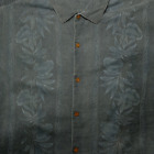 Tommy Bahama Hawaiian Shirt 3XL XXXL Original Fit Floral Palm 100% Silk Blue Top