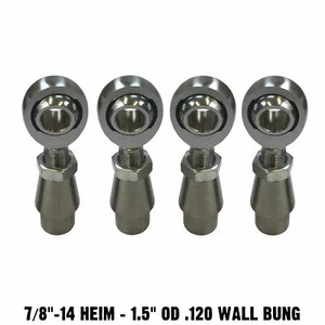 7/8" Chromoly Heim Joint 1.5" OD .120 Wall Bung Sway Bar Rod End Fabrication Kit - Picture 1 of 6
