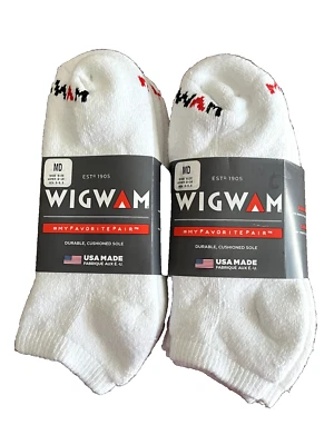 WIGWAM 6-PAIRS MY FAVORITE PAIR WOMEN'S NO-SHOW WHITE SZ MD FIT 6-10 SHOE - Image 1 of 4