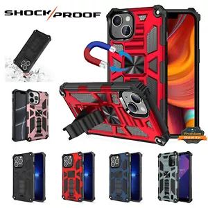 For Apple iPhone 15 Pro Built in Magnetic Kickstand TPU Hybrid Bumper Case Cover - Picture 1 of 36