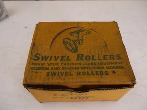 VINTAGE ANTIQUE WHITESIDE CAST IRON CREEPER SWIVEL ROLLERS 24-09600 SET OF 4 NEW - Picture 1 of 7