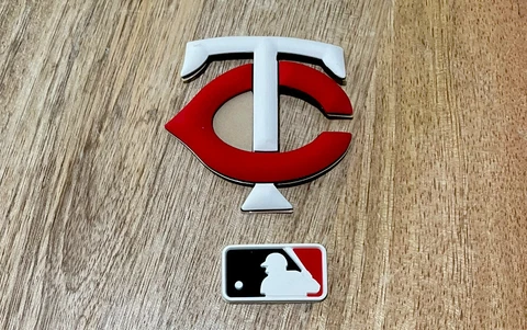 Minnesota Twins 3D Baseball Bumper, MLB Emblem, for a Full Size Batting Helmet Cover