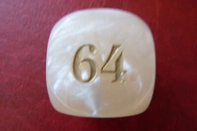 Extra Large Backgammon Doubling Cube. Acrylic, MOP. 1.4 inch (36mm). FREE p&p UK - Image 1 of 4