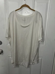 Camiseta Pullover Blanca Informal Manga Corta Cuello en V Ava and Viv Talla 4X (28/30) Nueva con Etiquetas - Imagen 1 de 1